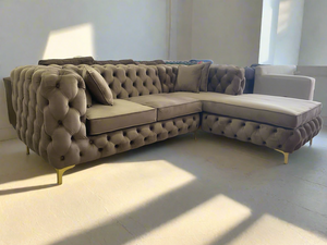 Full Buttoned l shaped chesterfield 2.5m x 1.8m