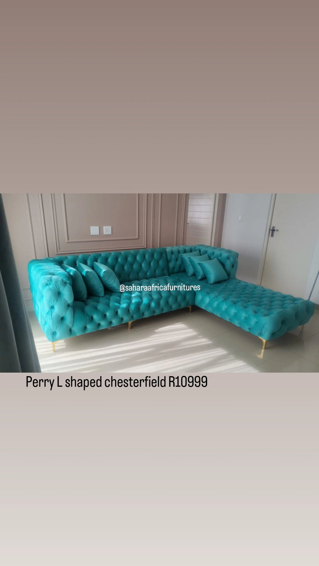 Perry Full Buttoned L shape chesterfield