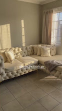 Load and play video in Gallery viewer, Full Buttoned l shaped chesterfield 2.5m x 1.8m
