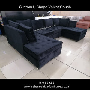 Custom Velvet U-shape Couch