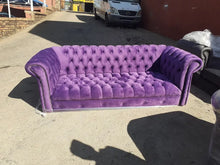 Load image into Gallery viewer, Three Seater Full Buttoned Seat Chesterfield
